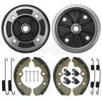 Set of 2 Front Brake Drums w/Shoes Kit for Kawasaki (41038-1219, 41048-1077, 92043-1398)