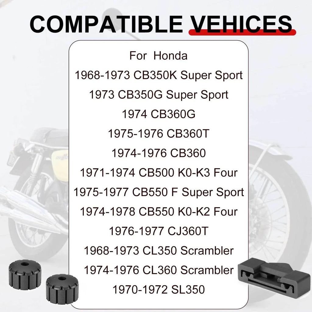 2 x Front & Rear Fuel Tank Rubber Holder Kit for Honda CB (1969–1974)