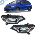 Halogen H4 Type Headlights Chrome Pair for Honda Fit (2015–2017)