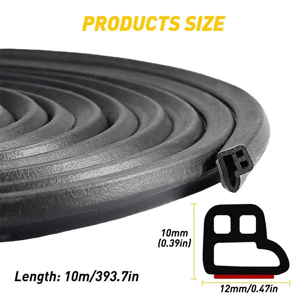 L Shape Car Door Rubber Seal Strip for Universal Vehicles (32.8Ft)