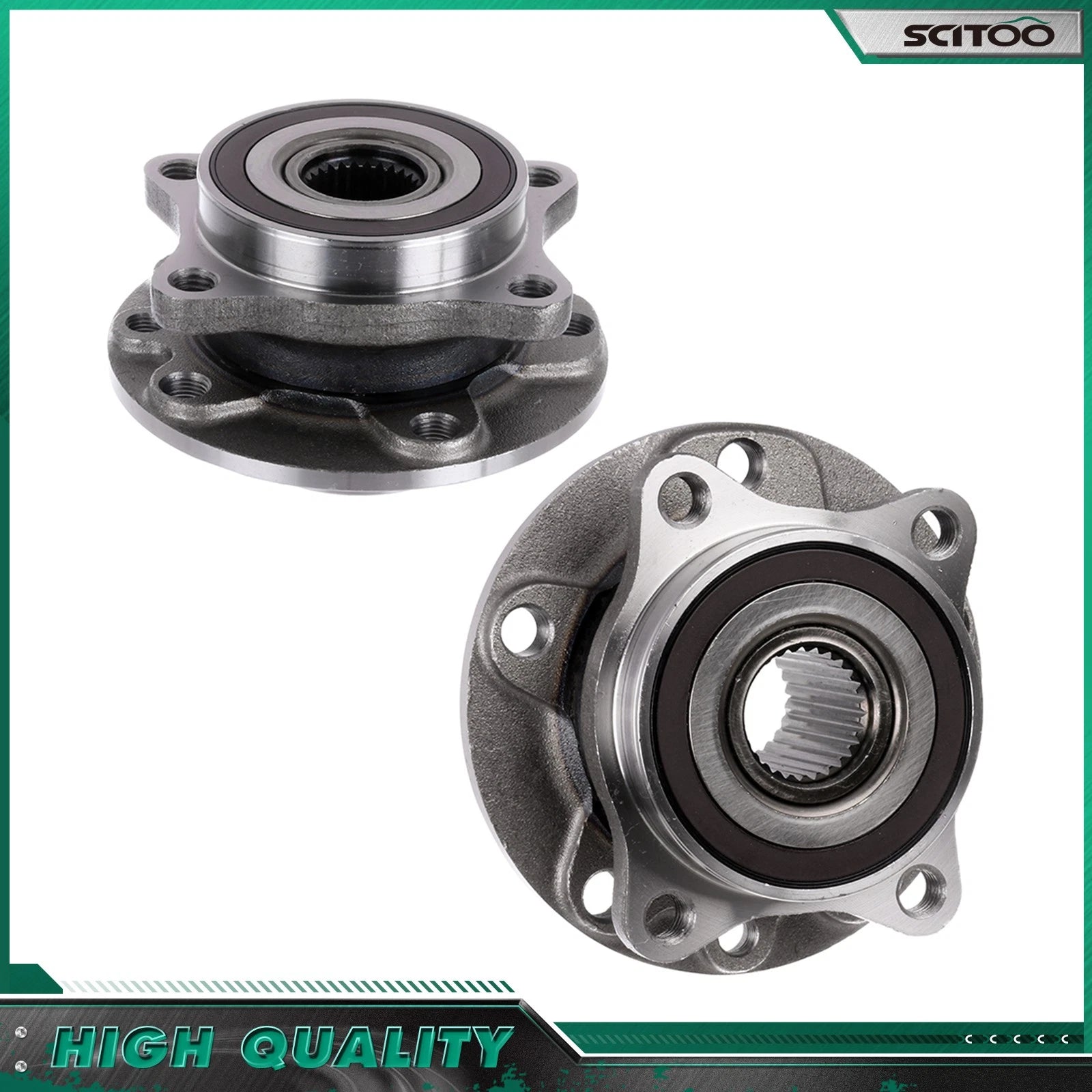 2X Front Wheel Hub Bearing with Tone Ring ABS Sensor for Chrysler 200 (2015–2017)