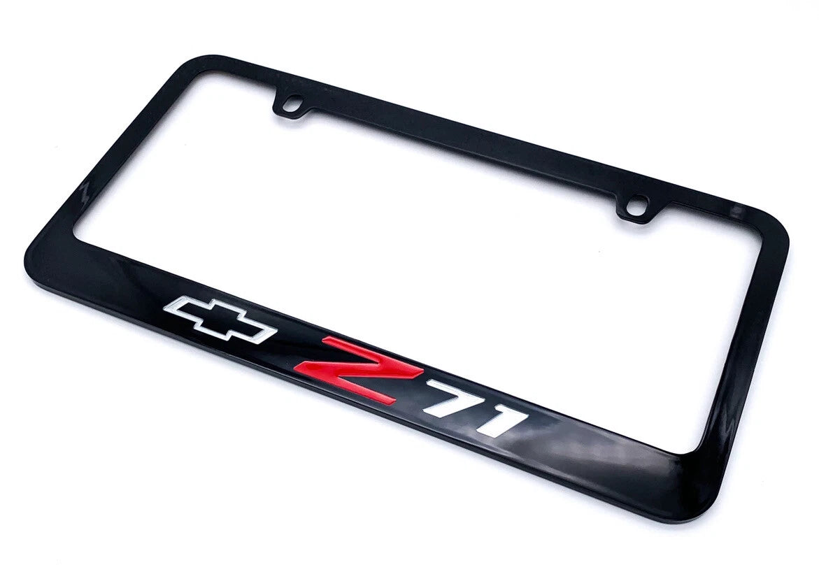 Matte Black License Plate Frame for Chevrolet Silverado Colorado Tahoe Z71 (2014–2020)