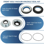 Set of 2 Front Axle Knuckle Vacuum Seals & Hub O-Rings for Ford Super Duty F250 F350 (2005–2019)