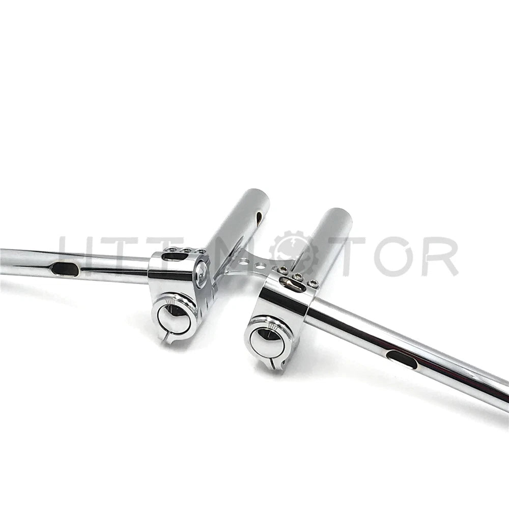 Adjustable 10" Chrome Clip Splitter Handlebars for Harley Dyna FXR Sportster