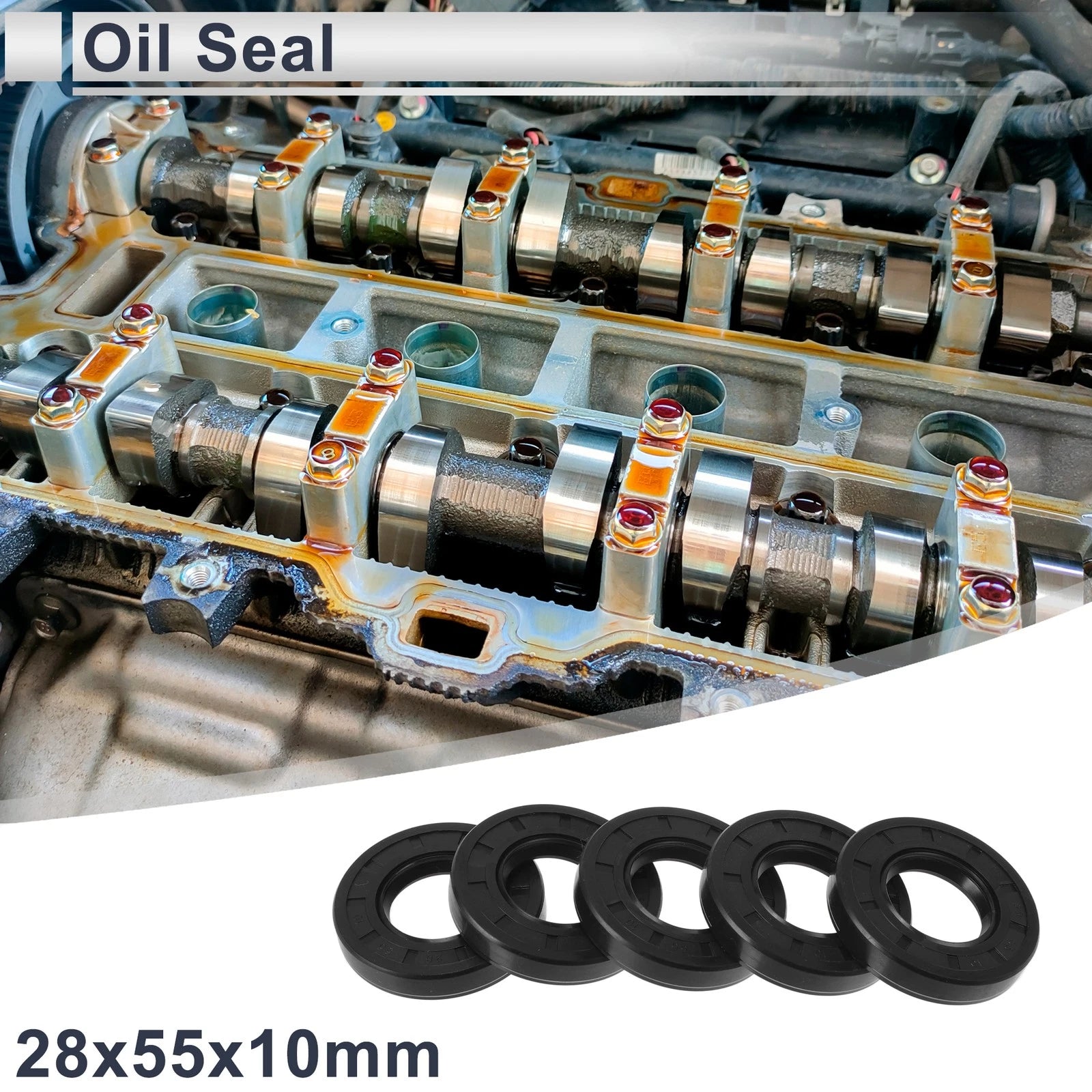 Set of 5 Oil Seal Rotary Shaft Seal TC Ring 28x55x10mm Nitrile Rubber