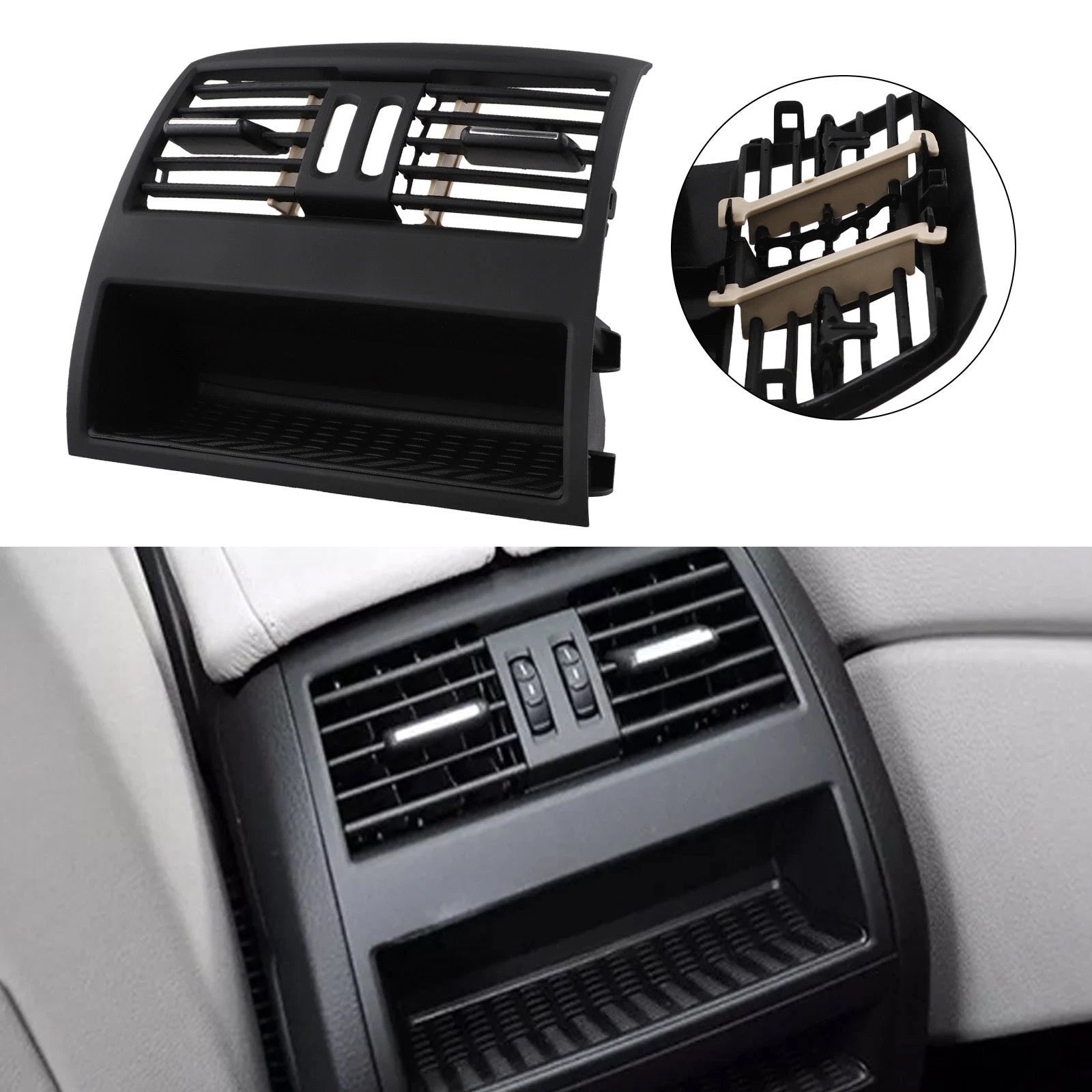Rear Center Console Air Vent Grille Cover for BMW 5 Series F10 F11 (2011–2017)