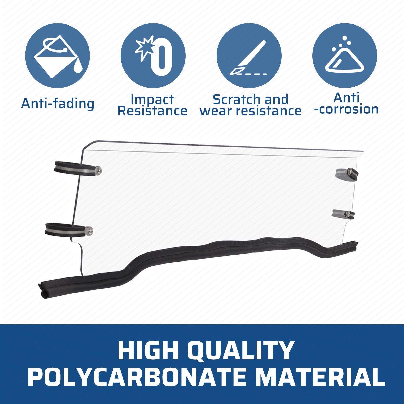 Clear Half Windshield for Polaris RZR 570/800/900 XP (2010–2023)
