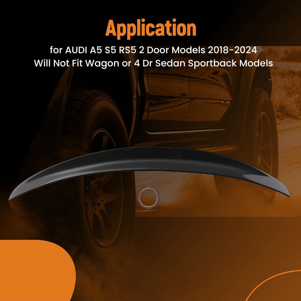Carbon Fiber Rear Wing Spoiler for Audi A5 S5 RS5 (2018–2024)