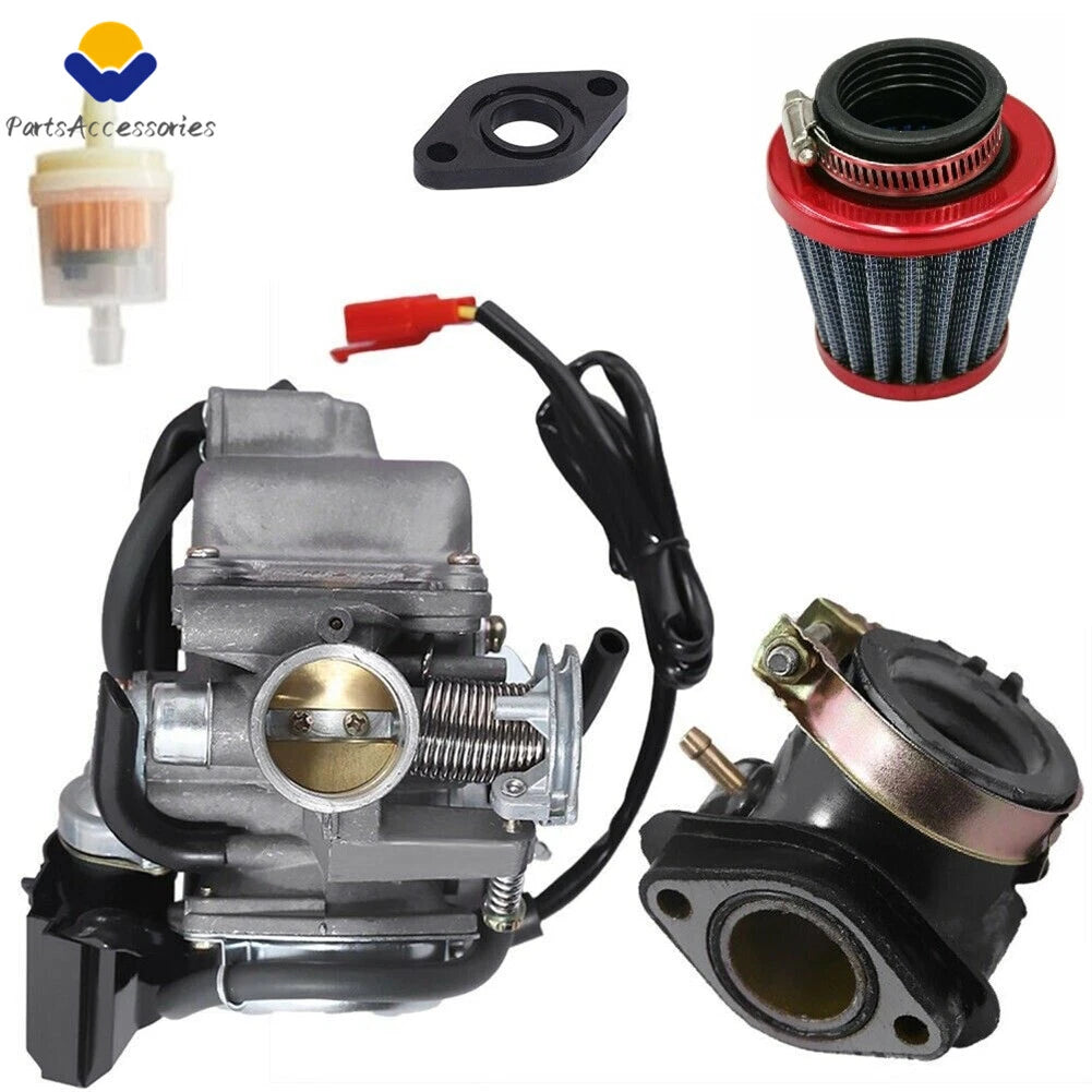 GY6 125cc 150cc Carburetor with Air Filter Intake Manifold for Scooter Go Kart