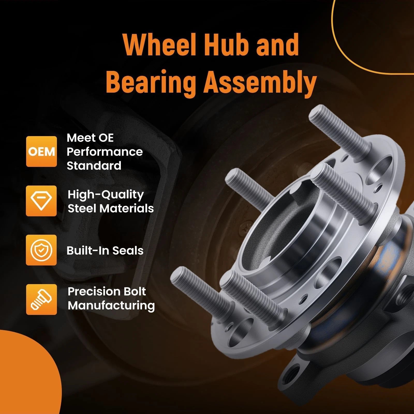 Front Wheel Hub Bearing Pair for Hyundai Genesis/Equus (2009–2016) BR930725 513278