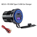 Cigarette Lighter Socket Type-C PD 30W Fast Charger Adapter for Universal (12-24V)