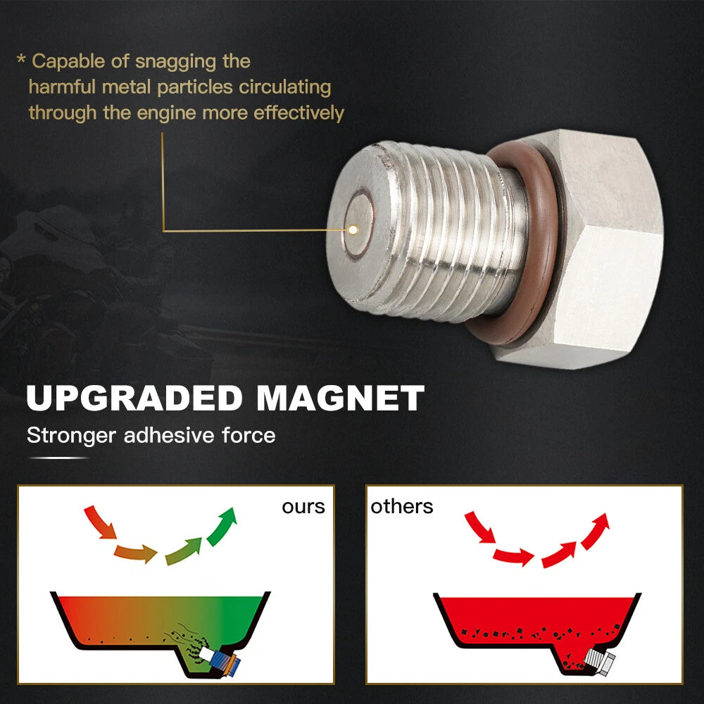 Magnetic Oil Drain Plug with O-Ring for Harley Street Glide CVO FLHXSE (1999–2022)