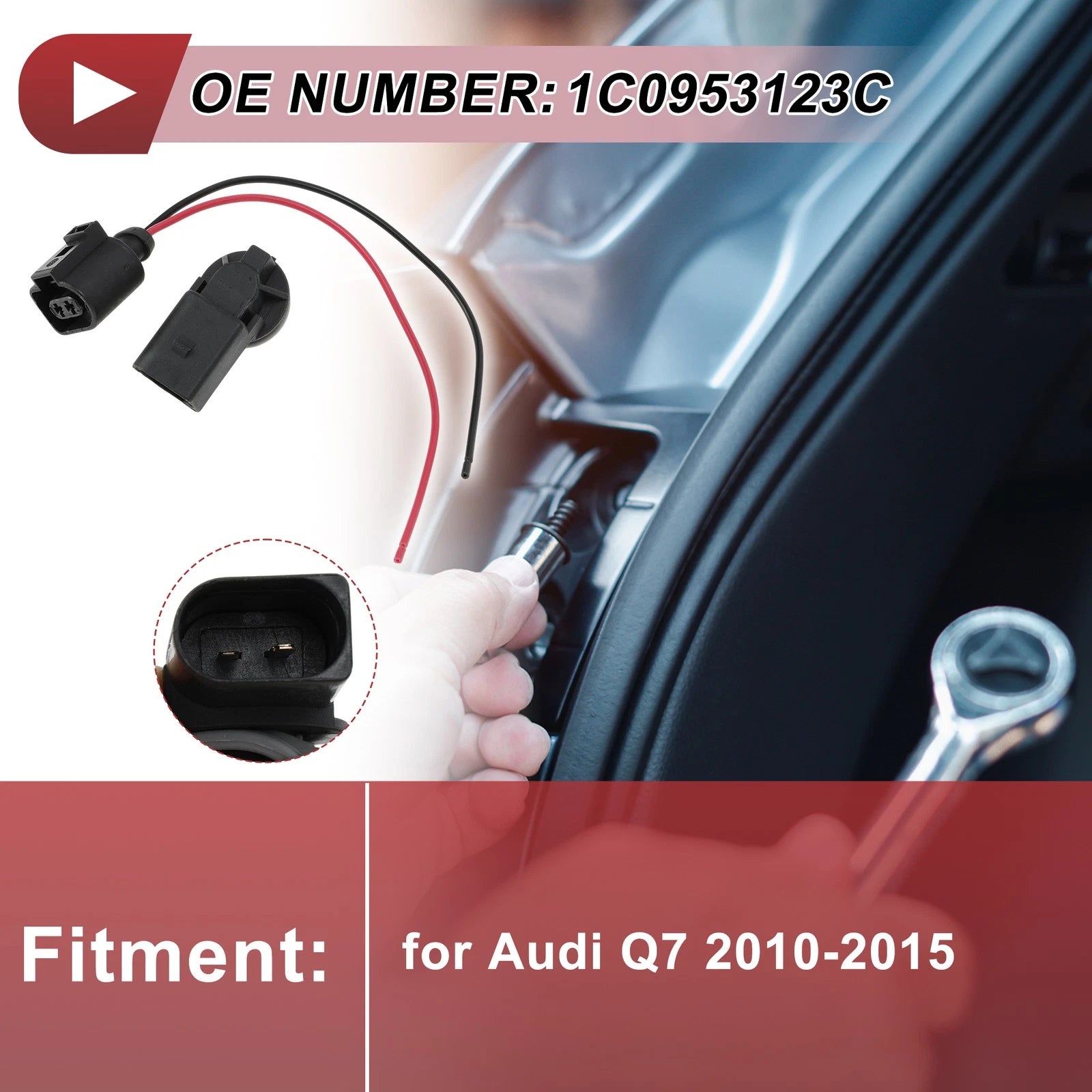 Set of 1 Front Turn Signal Light Socket Wiring for Audi Q7 (2010–2015) No. 1C0953123C