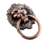 2X Zinc Alloy Lion Head Drawer Pull Knob for Cabinet Door