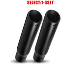 2X Black Stainless Steel Bolt On Exhaust Tips 2.5" Inlet 4" Outlet 18" Long