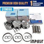 Set of 3 Pistons with Rings for Yanmar 3TNE68 (68mm)