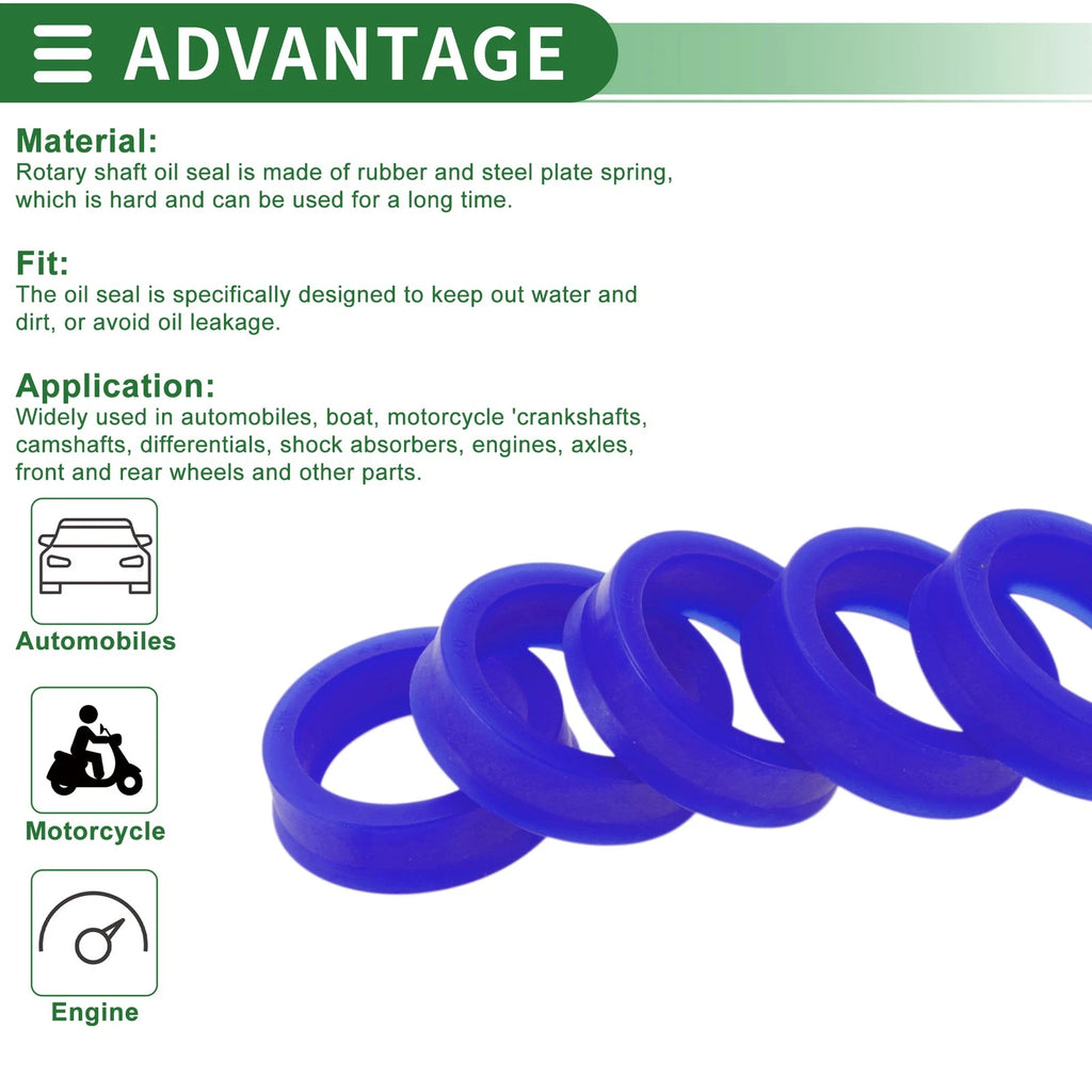 Set of 5 Oil Seal Rotary Shaft Seal 30x40x12mm High Pressure TPU