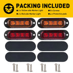 Set of 4 Amber Red LED Side Marker Clearance Lights for Trailer Truck RV