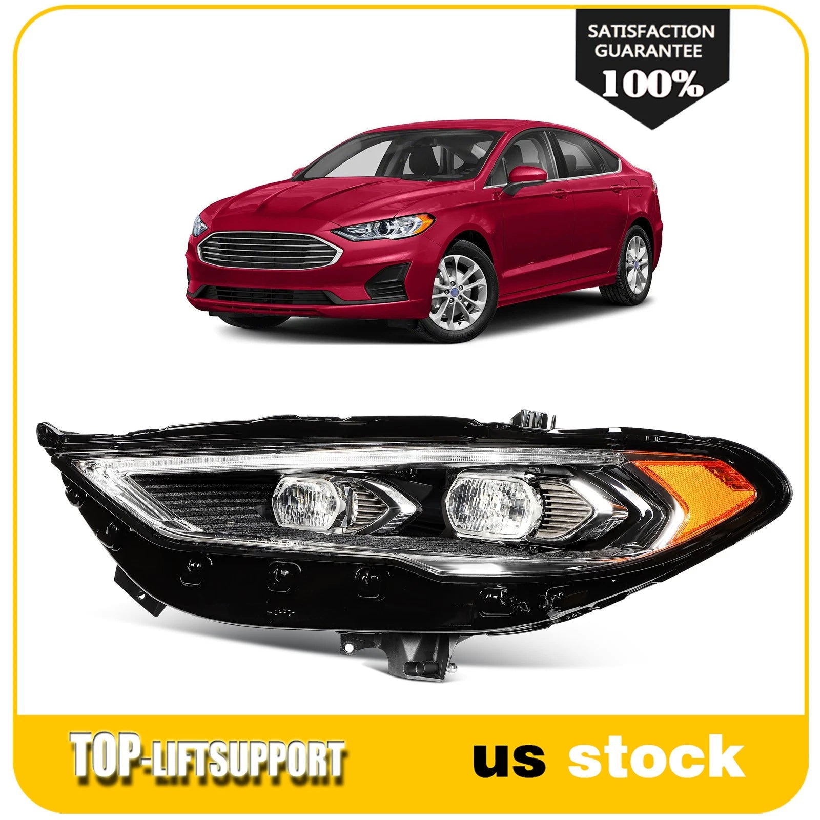 Full LED Headlight with Projector for Ford Fusion (2017–2020)