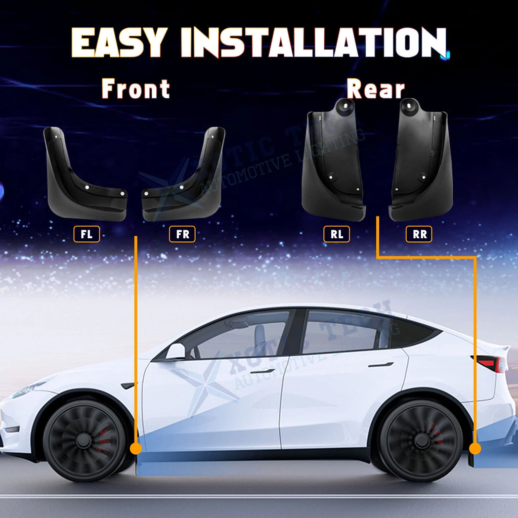 Mud Flaps Splash Guards for Tesla Model Y (2020-2025)