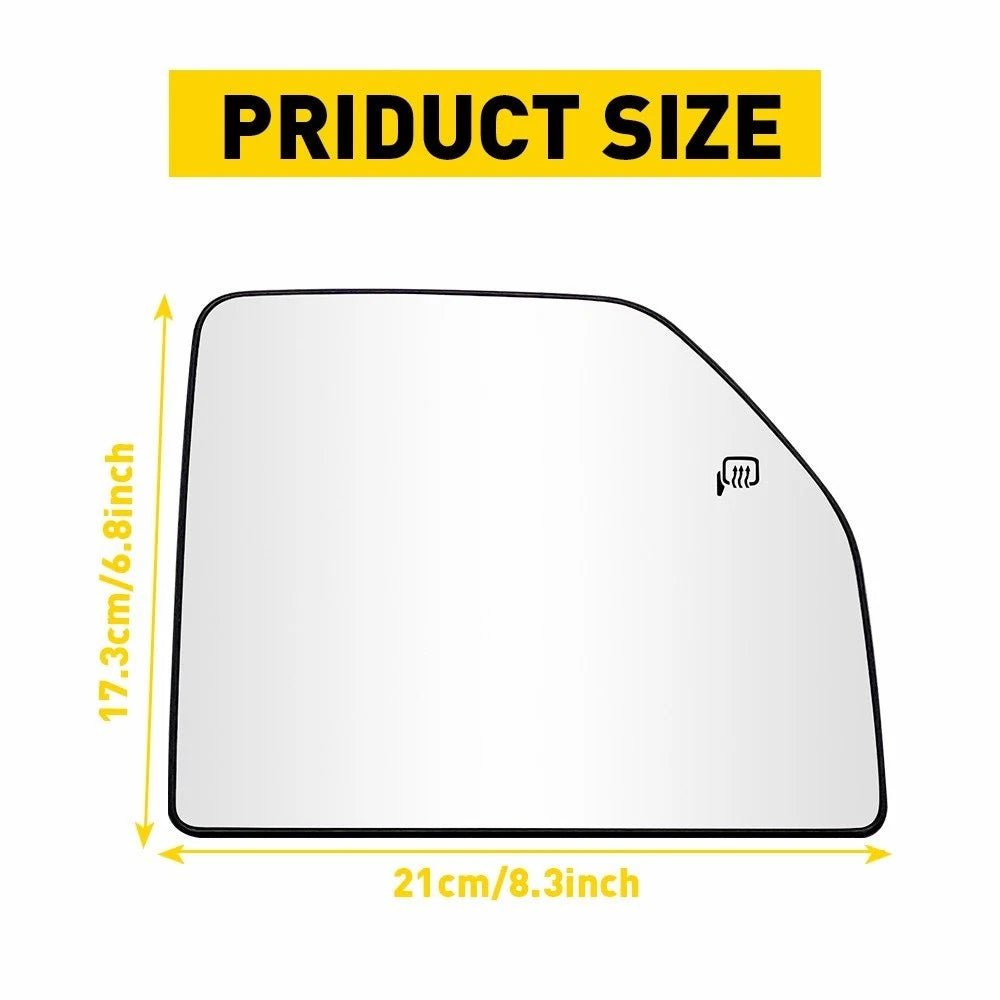 Heated Mirror Glass Upper Passenger Side Assembly for Ford F150 (2015–2020)