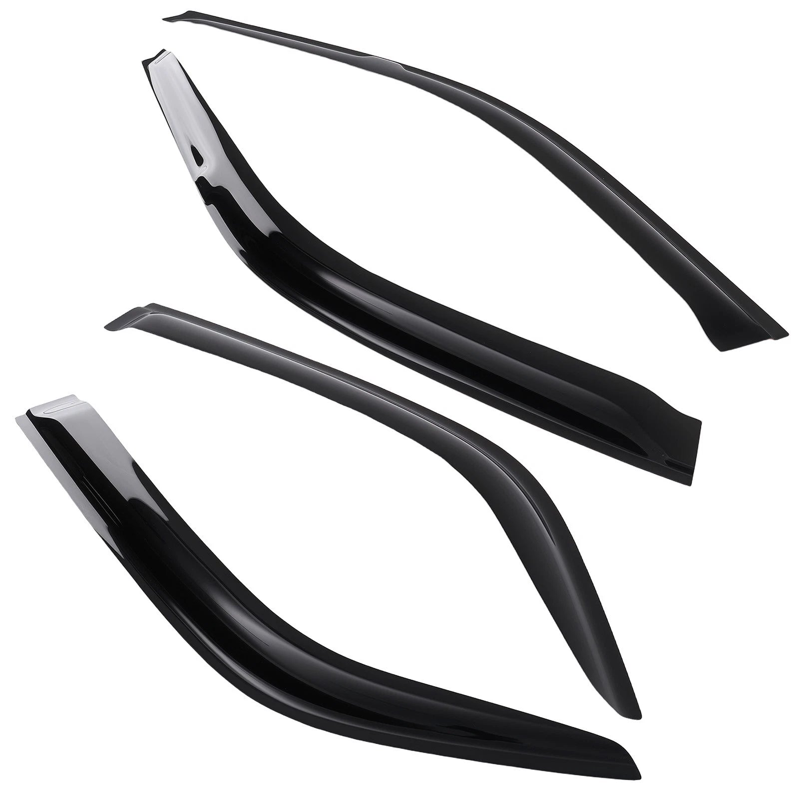 Window Deflectors Set of 4 for Honda Civic Sedan (1992–1995) Black Adhesive