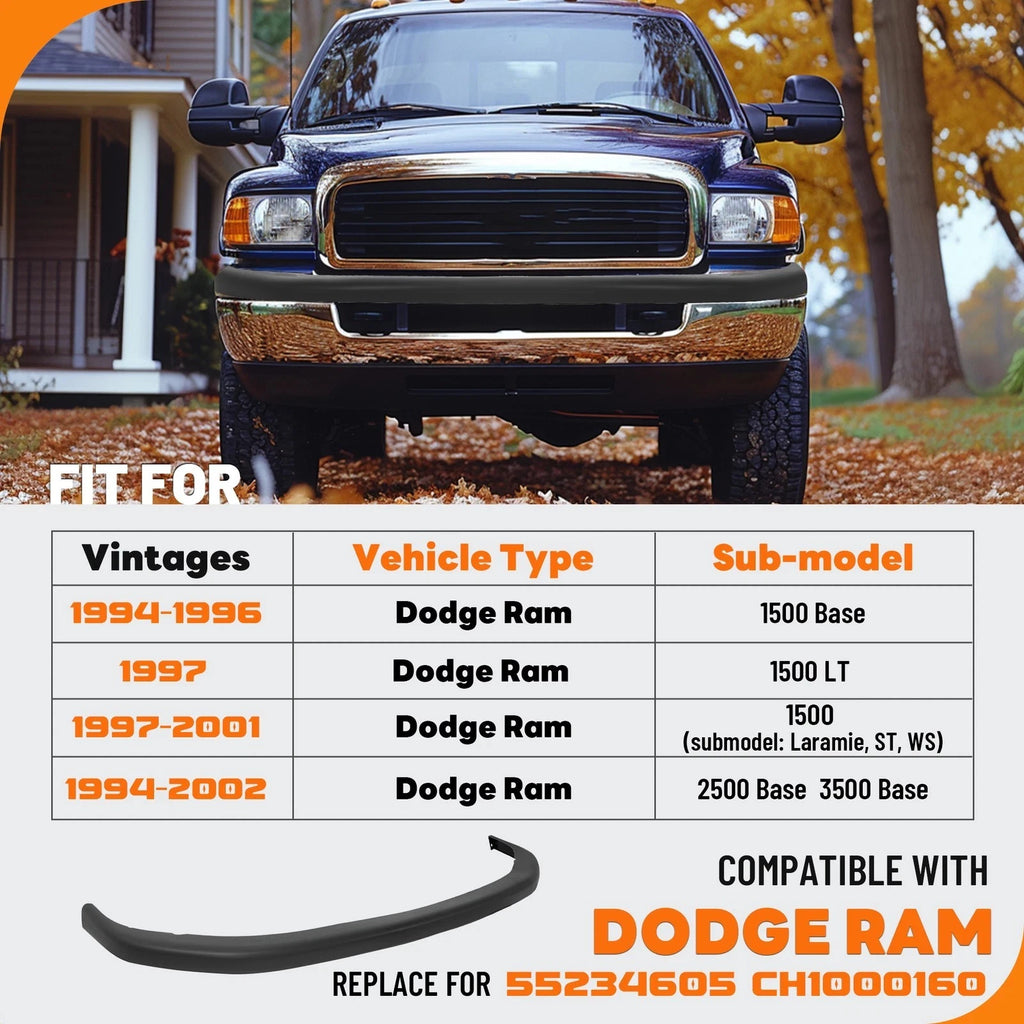 Textured Front Bumper Upper Cover for Dodge Ram 1500 2500 3500 (1994–2002)