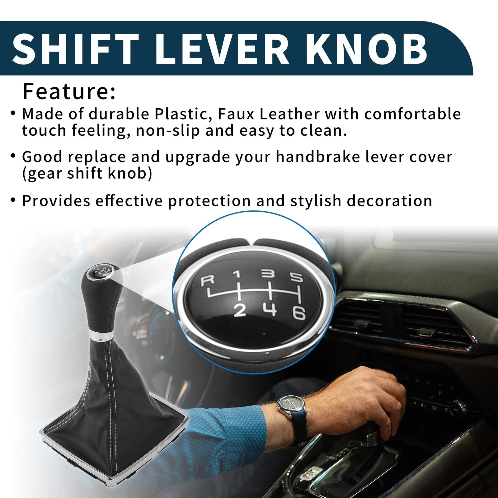 6 Speed Manual Gear Shift Knob with Cover for Mercedes-Benz C-Class (2015–2021)