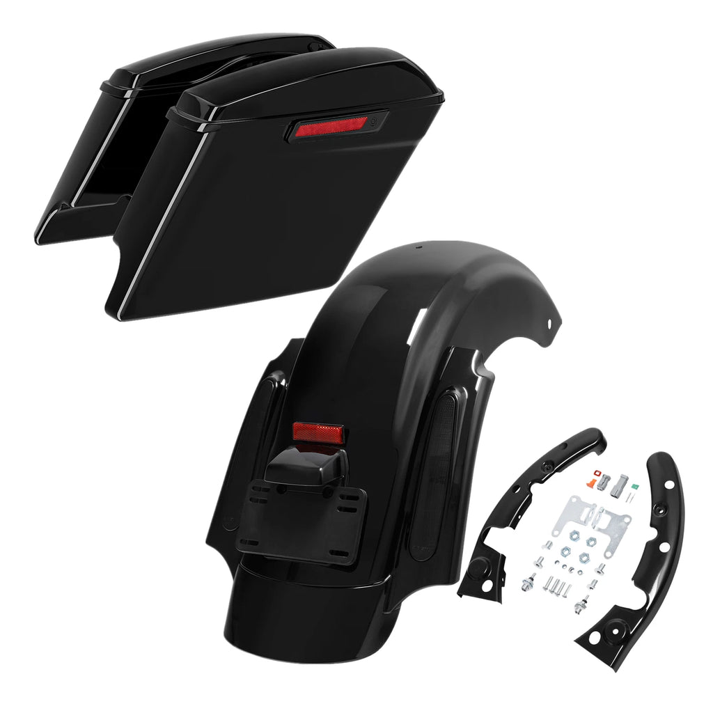 5" Stretched Hard Saddlebags & Rear Fender for Harley Street Glide (2009–2013)