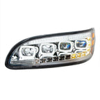 Quad-LED Chrome Headlights with Sequential LED DRL for Peterbilt (2010–2024)