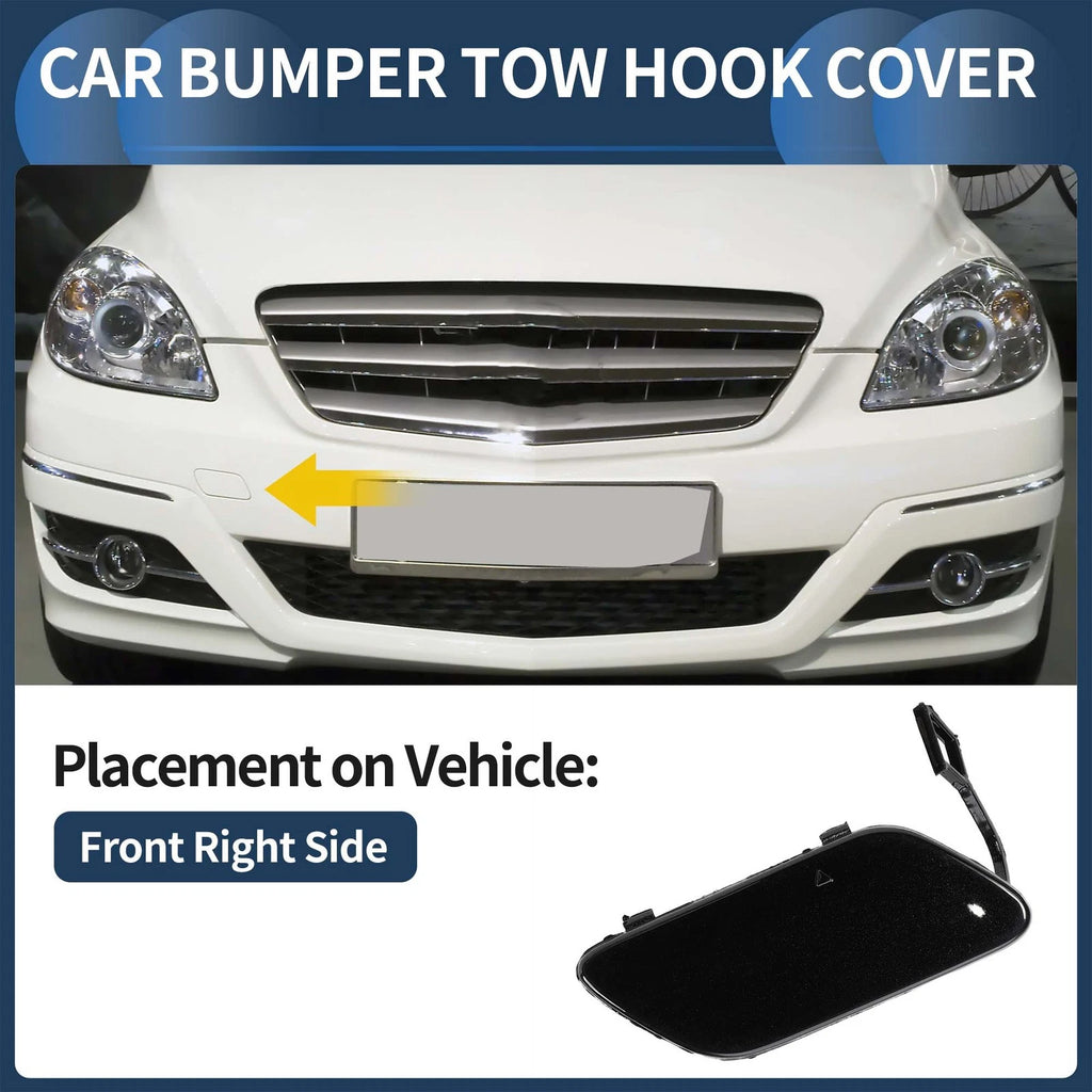 Front Bumper Tow Hook Cap for Mercedes-Benz B-Class (2005–2012) No.A1698851522 Cosmos Black