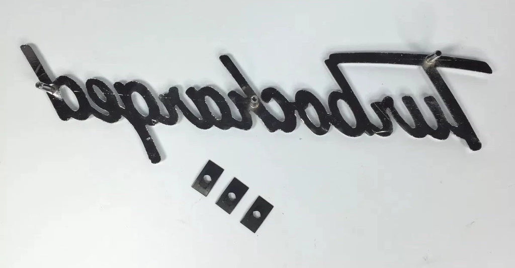 Chrome Metal Script Emblem Turbocharged Style Universal Fit for All Vehicles (All Years)