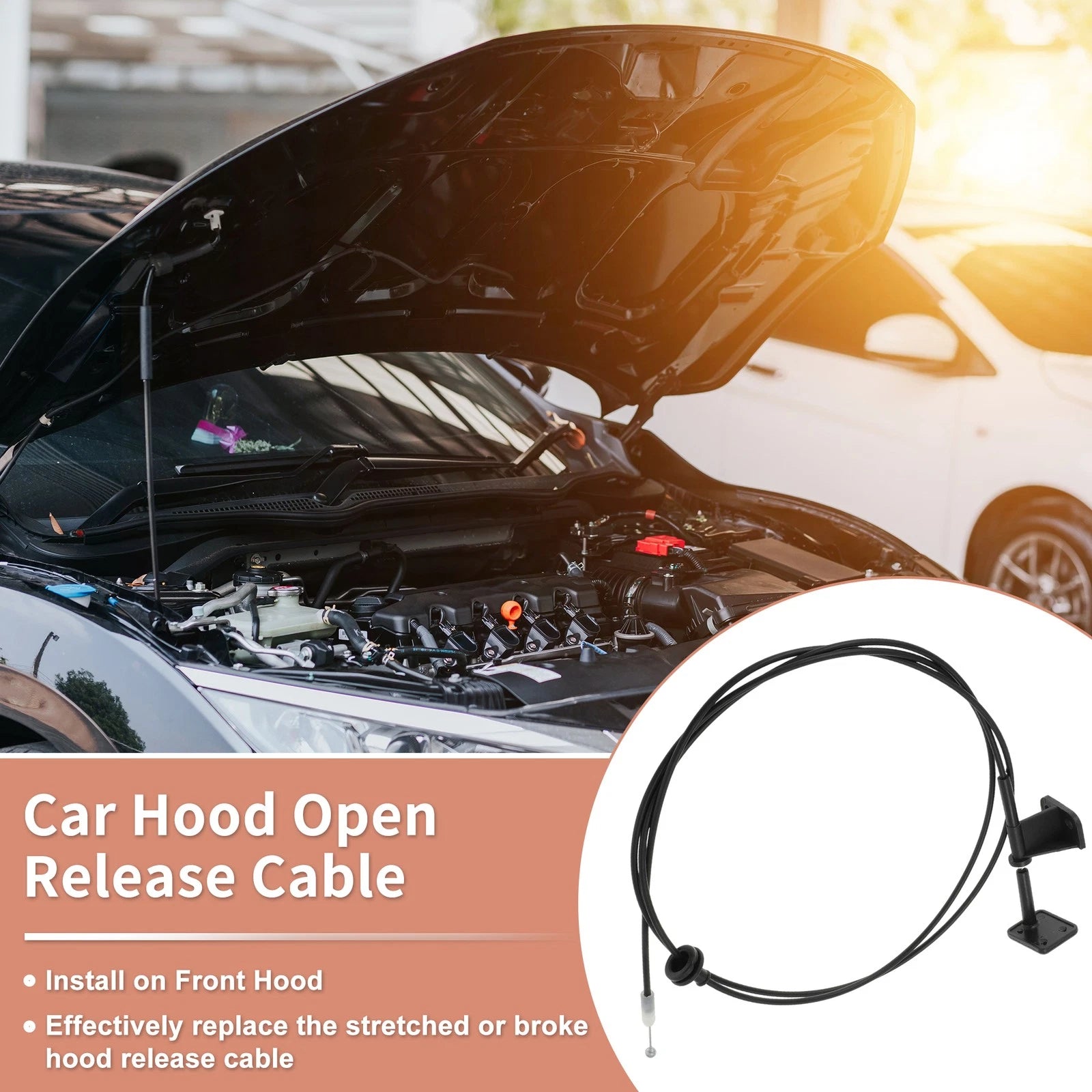 Hood Latch Release Cable w/ Handle for Honda CR-V (2002–2006) No. 74130S9AA01ZA