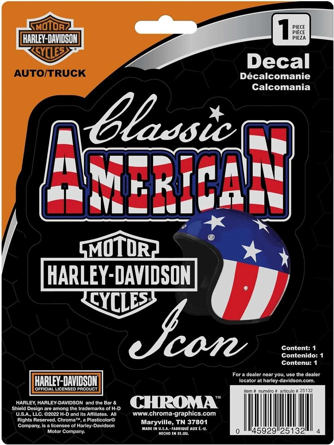 Patriotic Decal for Harley-Davidson American Classic (6 x 8) 25132