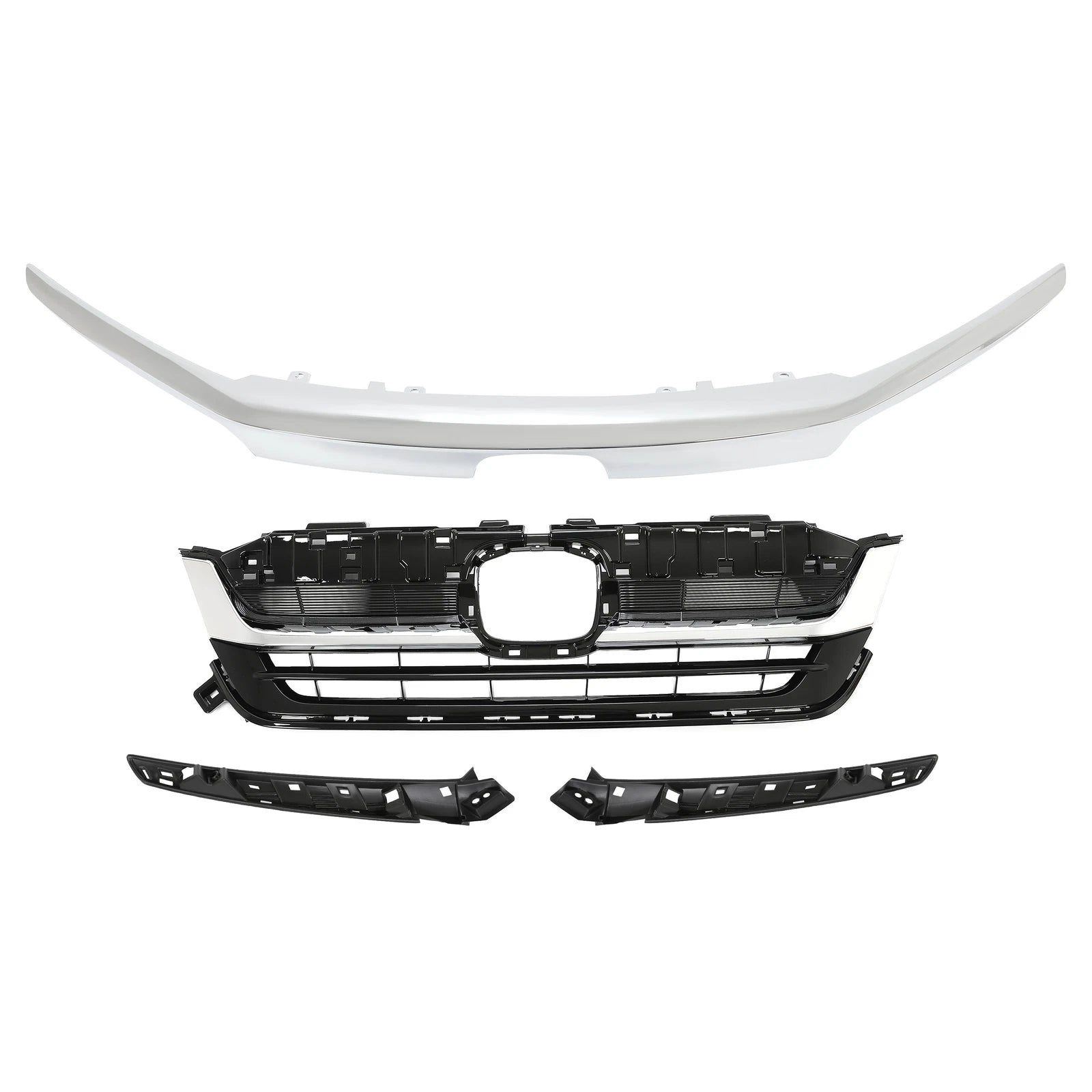 Front Bumper Grille for Honda Pilot (2019–2022) w/ Chrome Molding Trim