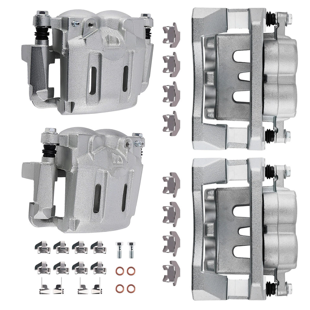 Set of 4 Rear Front Brake Calipers with Bracket for Ford F-250 F-350 (2008–2012)