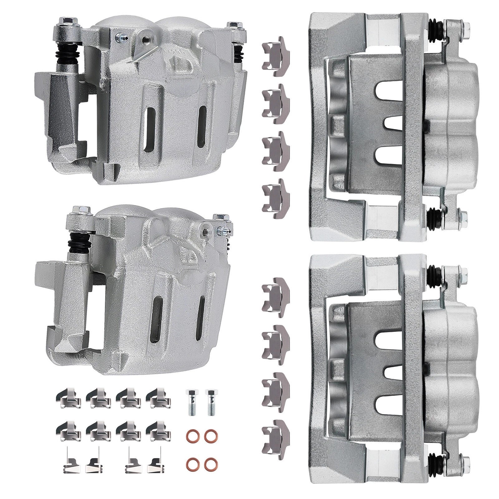 Set of 4 Rear Front Brake Calipers with Bracket for Ford F-250 F-350 (2008–2012)