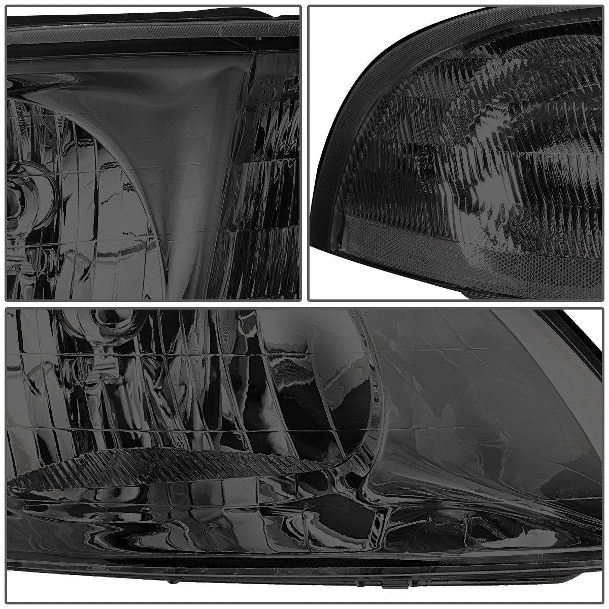 Set of 2 Headlights for Ford Windstar (1999–2003) Smoked Clear
