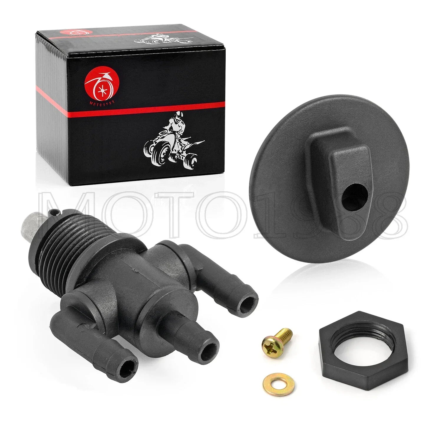 Fuel Tank Valve Petcock 3 Way & Nut for Polaris Scrambler 400 (1998–2002)
