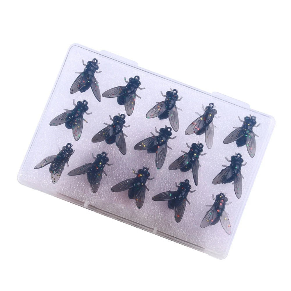 12pcs Silicone Housefly Lure Set for Trout Fishing