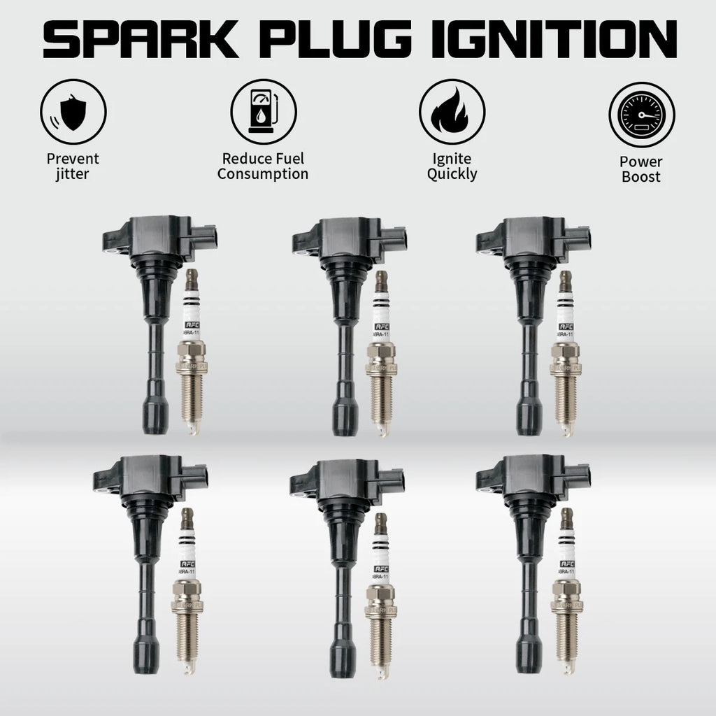 6X Ignition Coil & Spark Plug UF550 for Nissan Pathfinder (2013–2020)