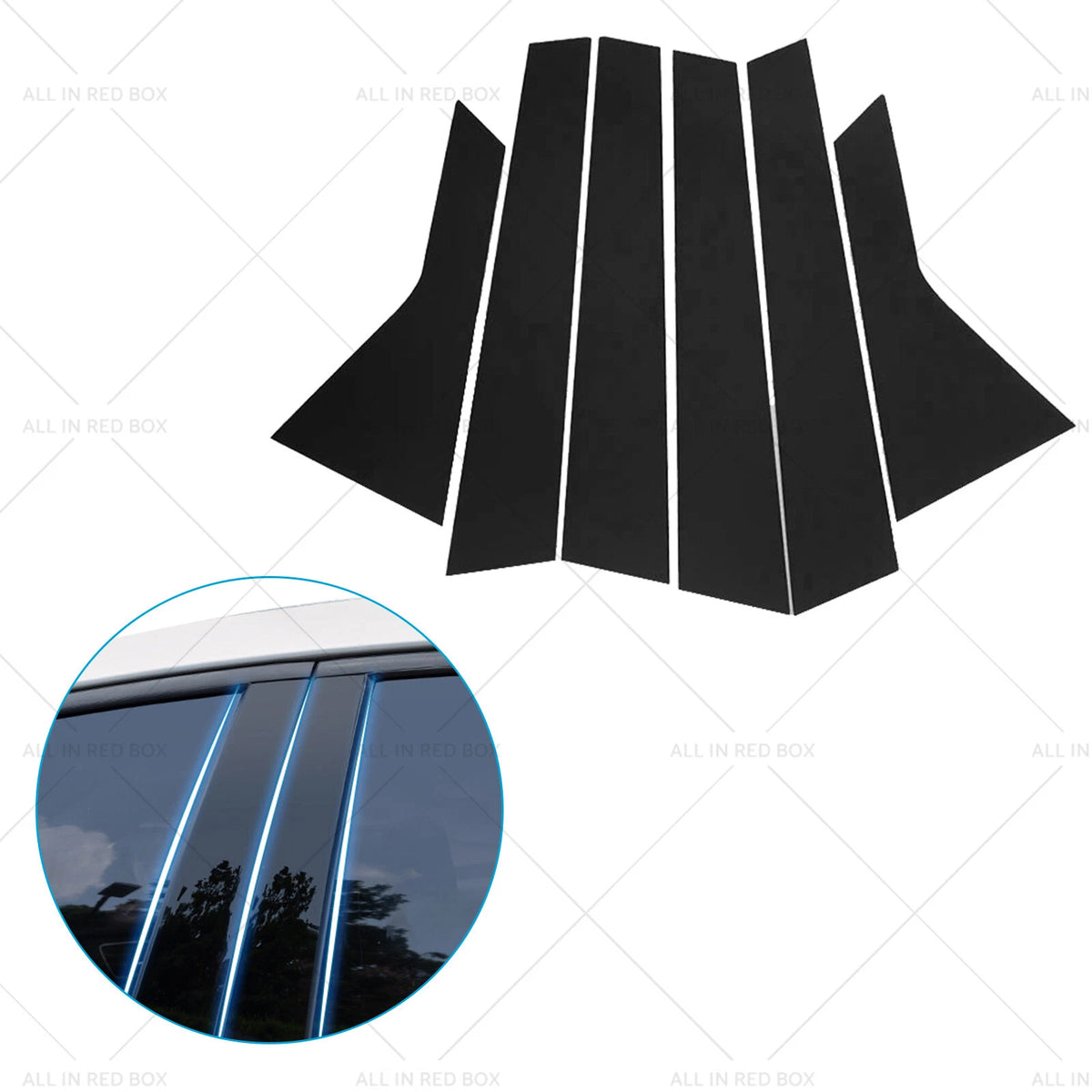 6X Black Pillar Post Cover Trim for Honda Civic Sedan (2016–2021)