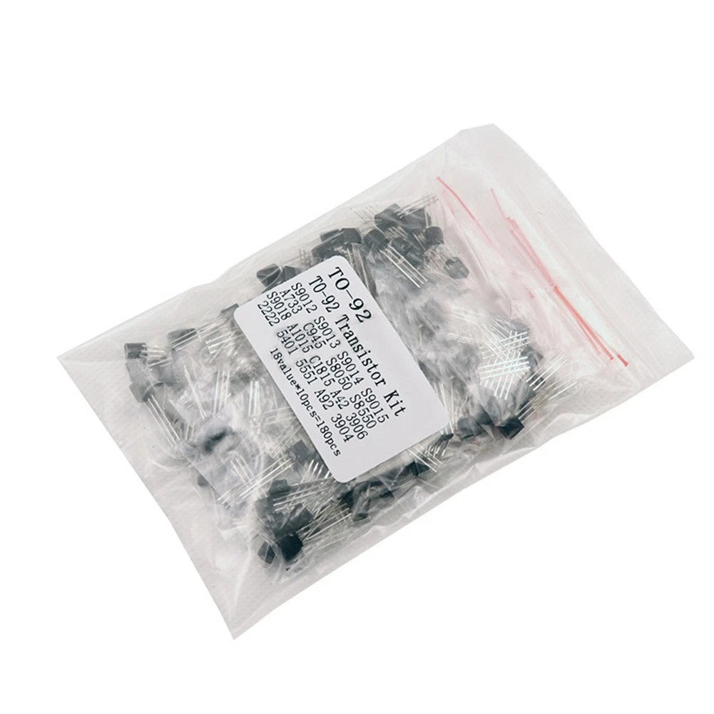 180PCS Transistor Kit for TO-92 (2N5401, C1815) 18 Values 10pcs Each