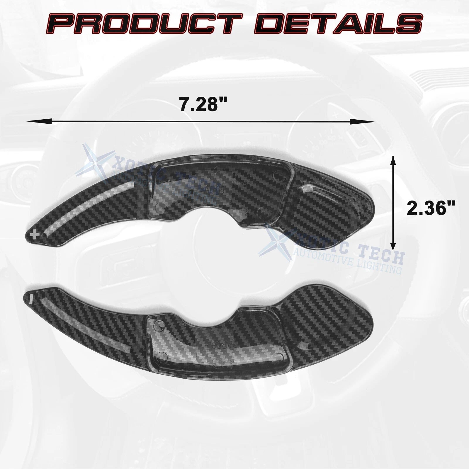 Carbon Fiber Style Steering Wheel Paddle Shifter Extension For Lexus IS (2014-2020)