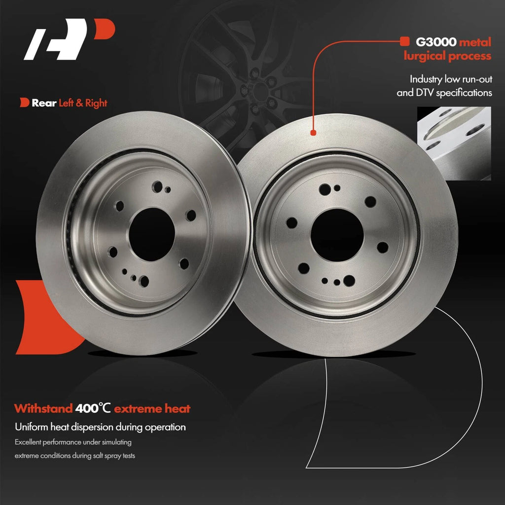 Rear Disc Brake Rotors for Chevy Silverado 1500, GMC Sierra 1500 (2019–2024)