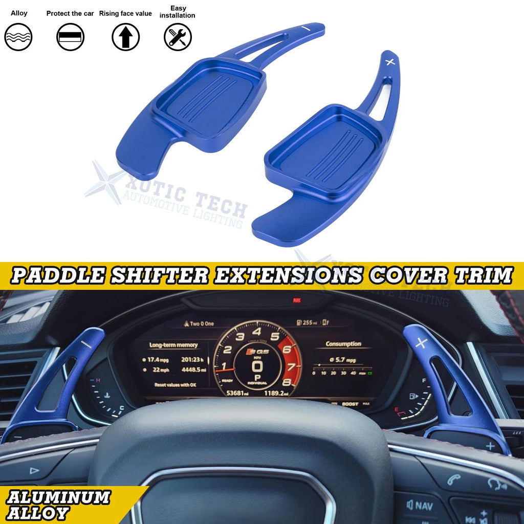 Blue Aluminum Paddle Shifter Extension Kit for Audi A3-A5 (2015–2018)