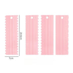 Set of 4 ABS Plastic Cake Scrapers for Smooth Fondant Finishing