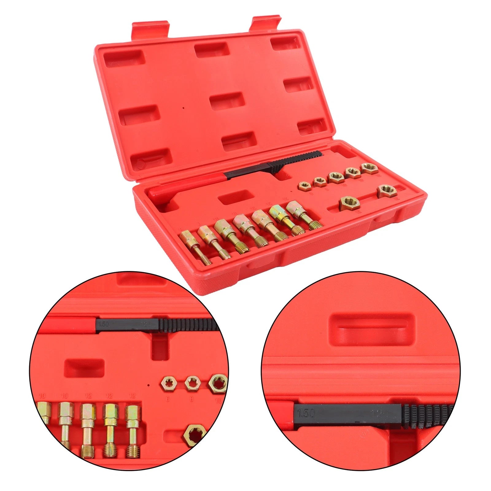 15PCS Thread Chaser Set for Metric Threads (M6, M8, M10, M12)