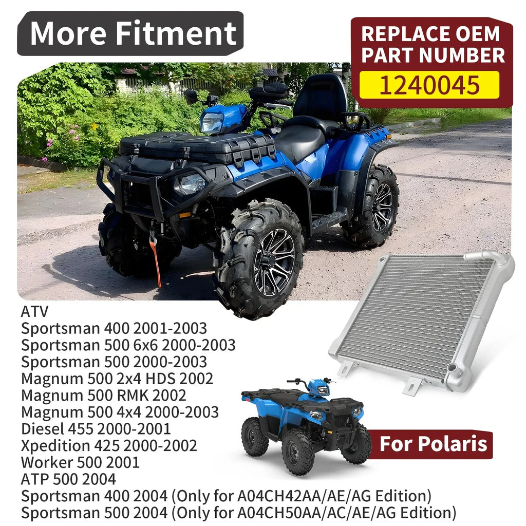 Radiator for Polaris Sportsman 400/500 Magnum Xpedition 425 (2000–2004)