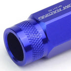 20 PCS Open End M12x1.5 50mm Tall Blue Aluminum Lug Nuts + Adapter